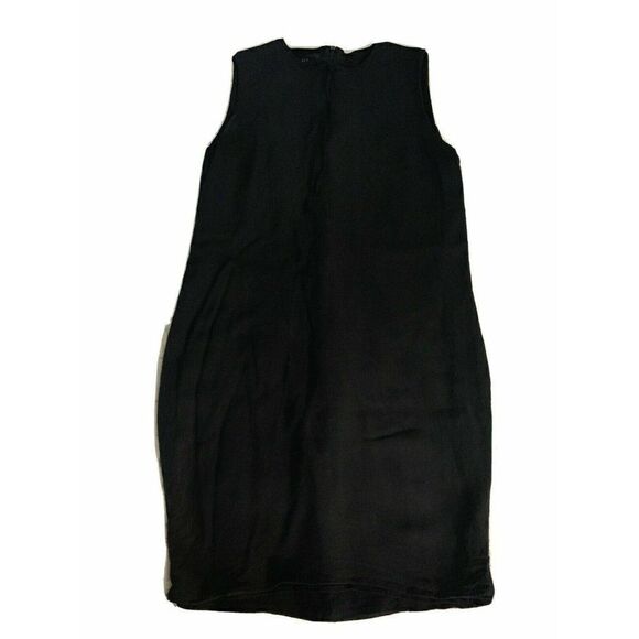 Gucci Uniform Womens Solid Black Crew Neck Mini Silk Tank Dress Small - Picture 1 of 11